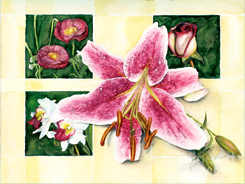 Poppy Painting - leFleur - Pinks by Randi Jean Veiberg Poppy Painting - leFleur - Pinks by Randi Jean Veiberg