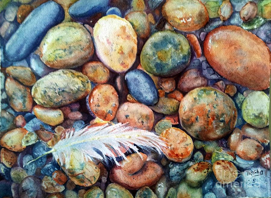 Pebbles Painting - Left behind by Patricia Pushaw