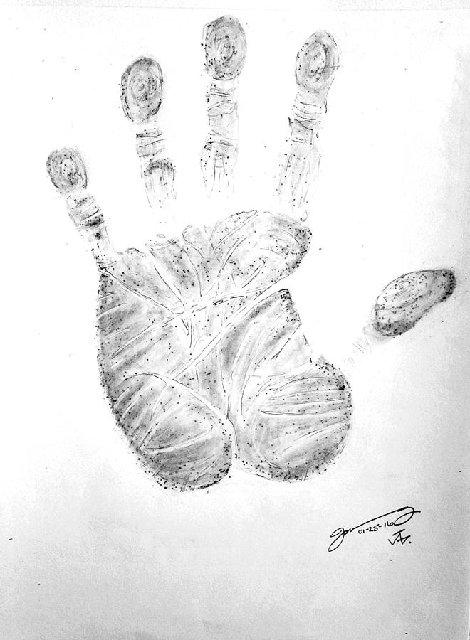 Left Hand Print Drawing