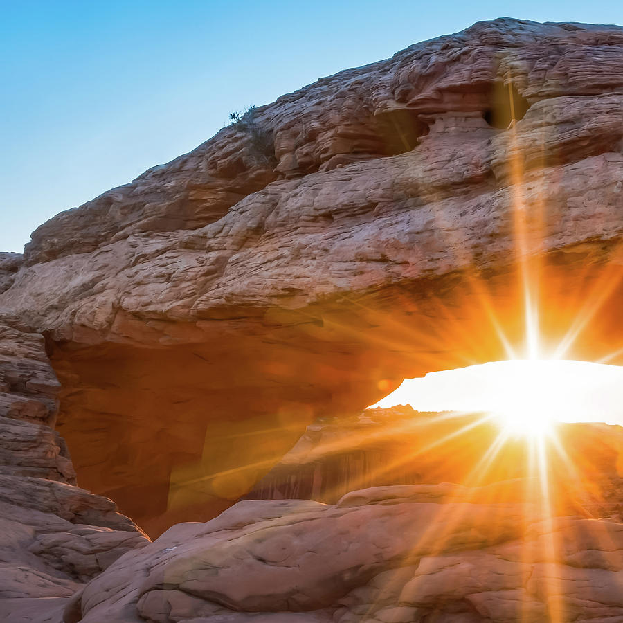 National Parks Photograph - Left Panel 1 of 3 - Mesa Arch Panoramic Sunrise - Canyonlands National Park - Moab Utah by Gregory Ballos