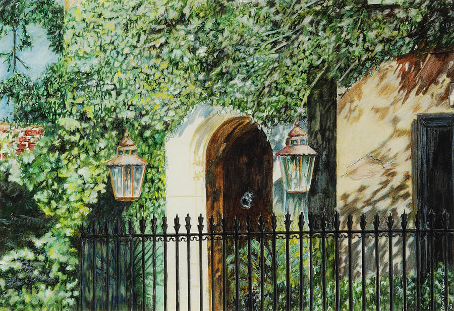 Legare Street Lamps Painting by Thomas Hamm