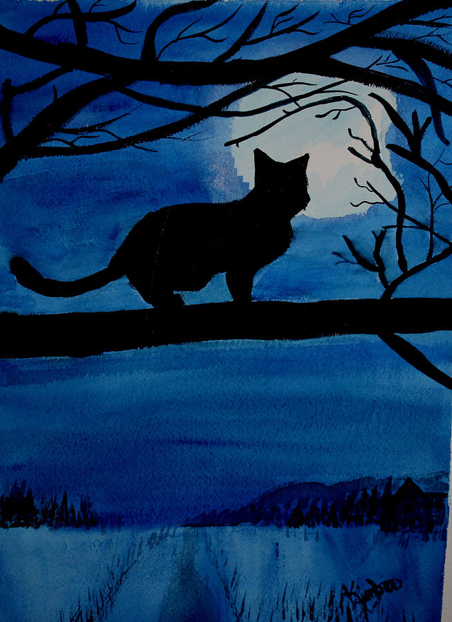 Legend of the Black Cat  Painting by Kimber  Butler