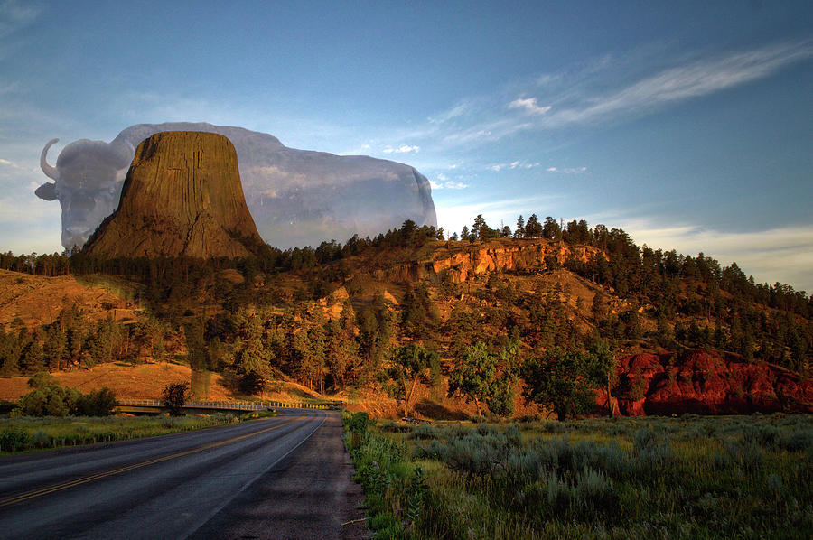 Legend Of The Buffalo Devils Tower National Monument Wyoming Photograph by Thomas Woolworth