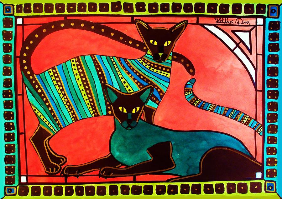 Cat Painting - Legend of the Siamese - Cat Art by Dora Hathazi Mendes by Dora Hathazi Mendes