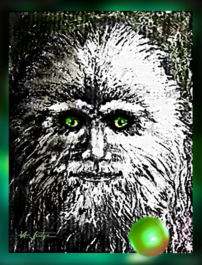Bigfoot Drawing - Legendary  Bigfoot by Hartmut Jager