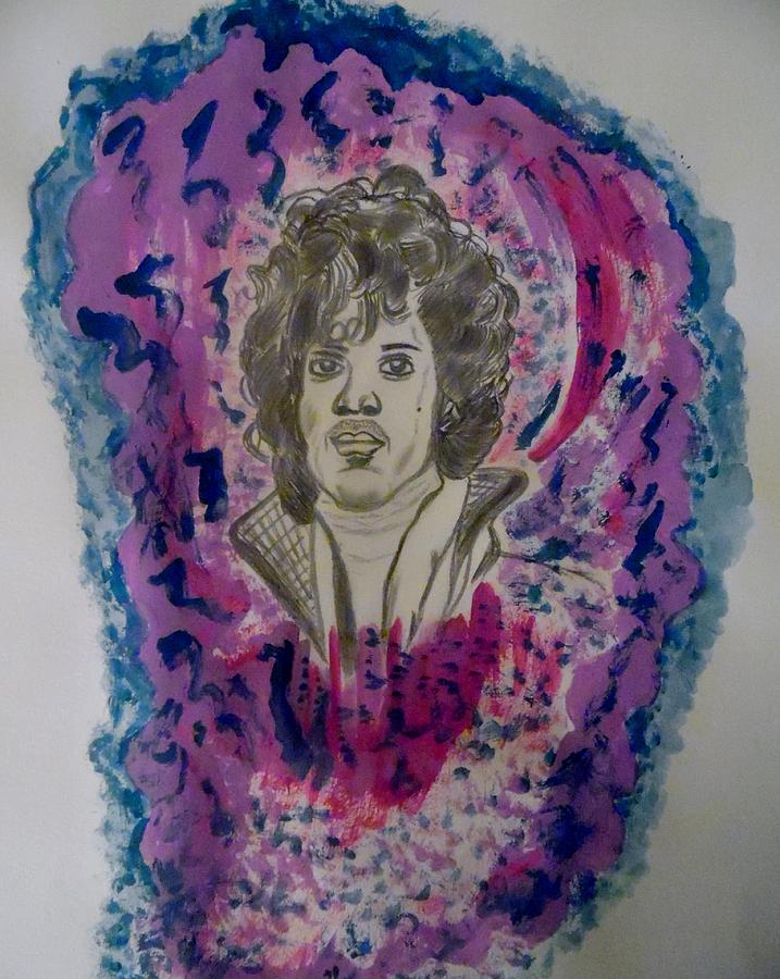 Prince Musician Drawing - Thinking of a Sign by Nicole Burrell