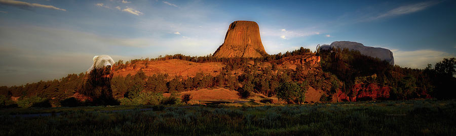 Legends Of Devils Tower National Monument Wyoming Panorama Photograph by Thomas Woolworth