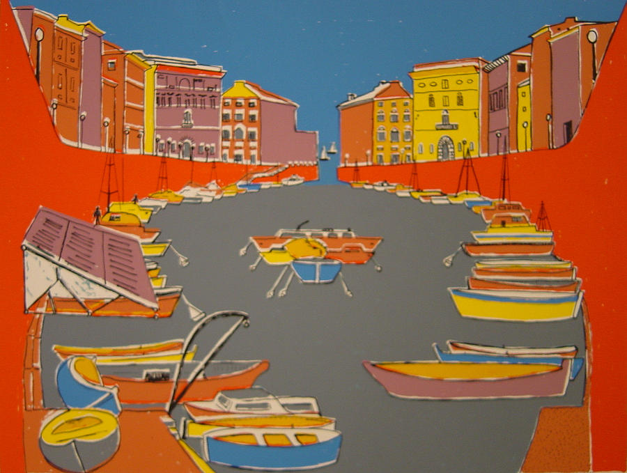 Leghorn Canal Painting by Biagio Civale