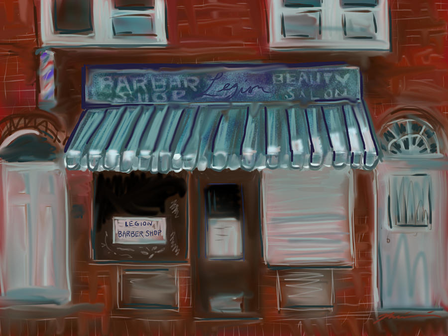 Legion Barber Shop Painting by Jean Pacheco Ravinski