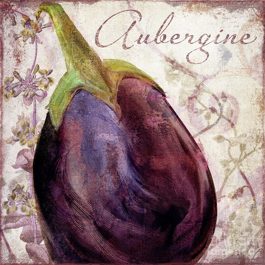 Artichoke Painting - Legumes Francais Eggplant by Mindy Sommers