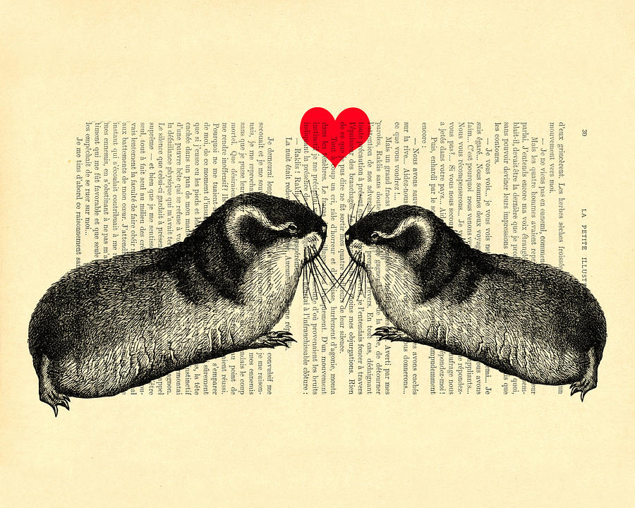 Valentines Day Digital Art - Lemmings in love by Madame Memento
