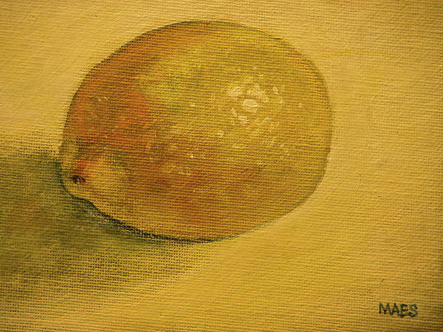 Lemon alone Painting by Walt Maes