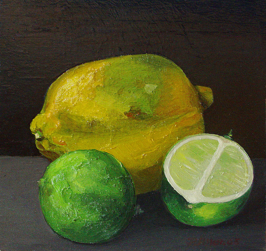 Still Life Painting - Lemon and Limes by Peter Allan