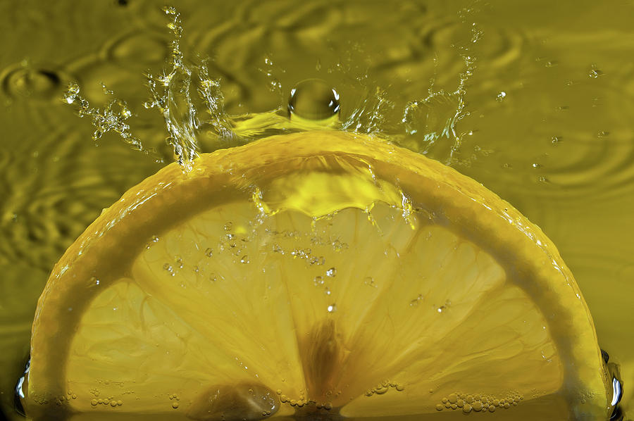 Lemon Photograph - Lemon FreshSplash Number 2 by Steve Gadomski