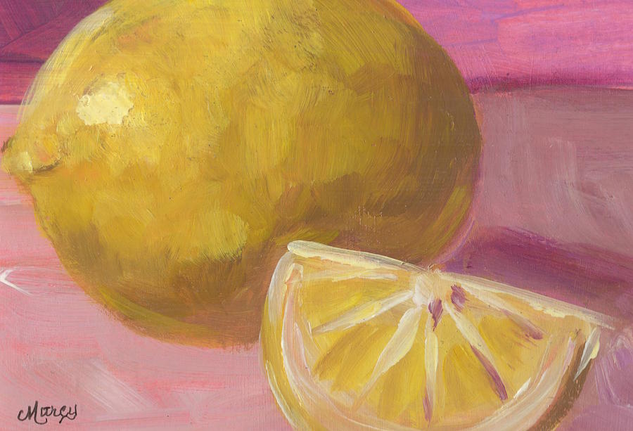 Lemon Glow Painting by Marcy Brennan