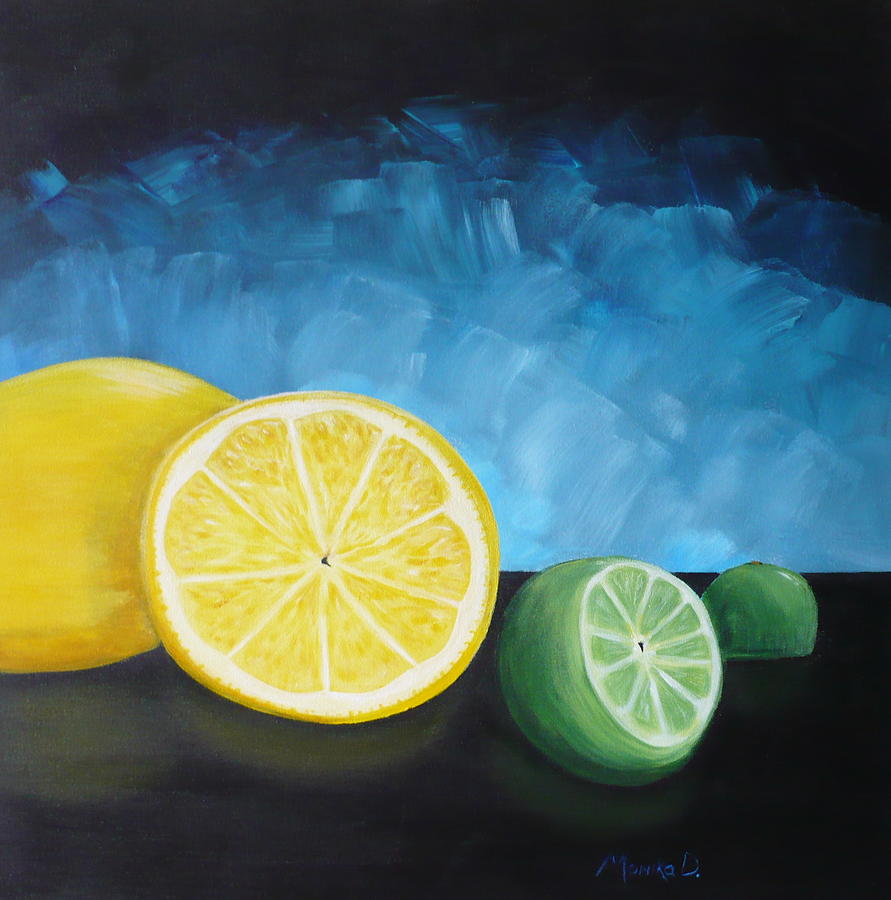 Lemon Lime Painting by Monika Shepherdson