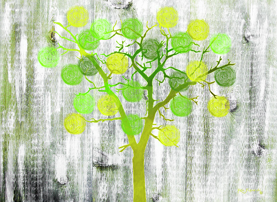 Lemon Lime Rustic Tree Art Mixed Media by Ken Figurski - Pixels