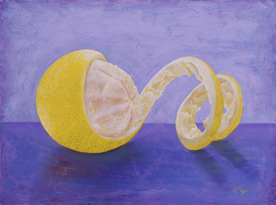 Lemon Painting - Lemon Peel Twist by Emily Page
