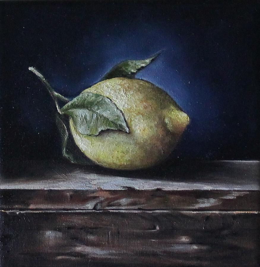 Still Life Painting - Lemon, still life by Rebecca Tecla