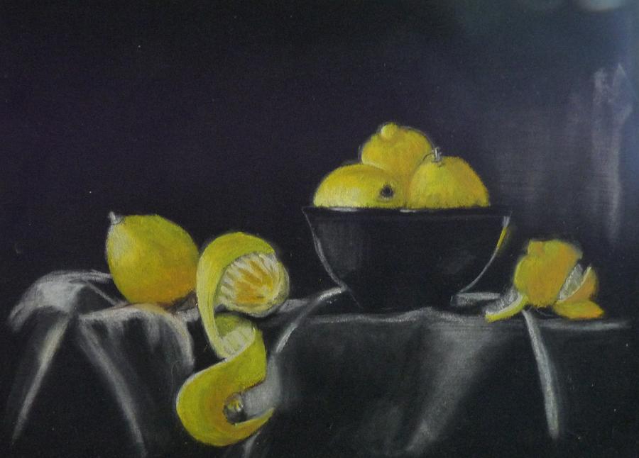 Lemon Still Life Pastel by Richard Le Page