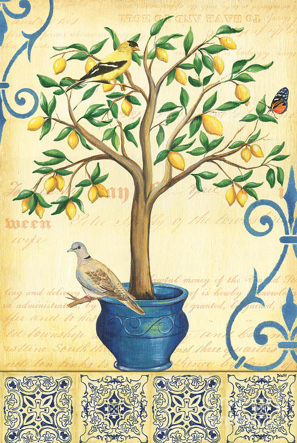 Lemon Painting - Lemon Tree of Life by Debbie DeWitt
