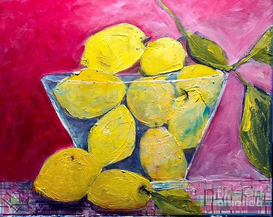 Lemon Twist Painting by Sherry Harradence