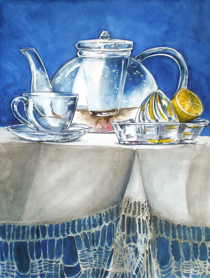 Lemon With Your Tea Painting by Jane Loveall