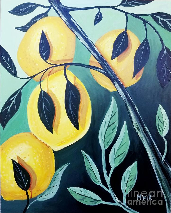 Lemons #2 Painting by Maria Langgle