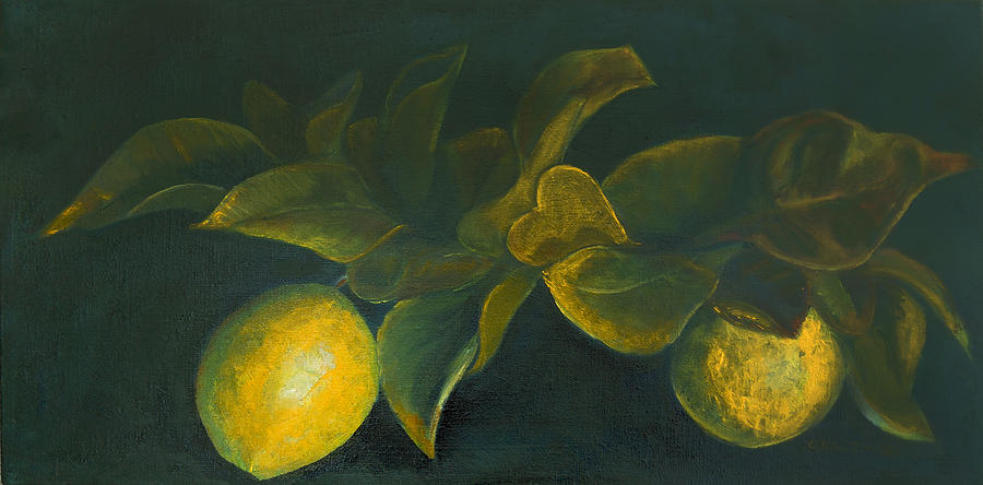 Lemon Painting - Lemons, a Cancer Cure by Olga Kaczmar