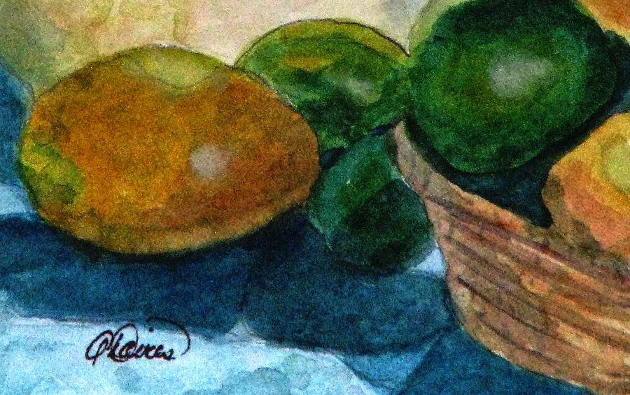 Lemons And Limes Painting by Angela Davies