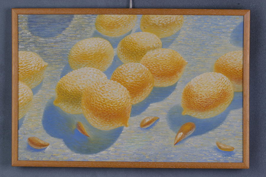 Surrealism Painting - Lemons And Nuts by Denis Hmylnin