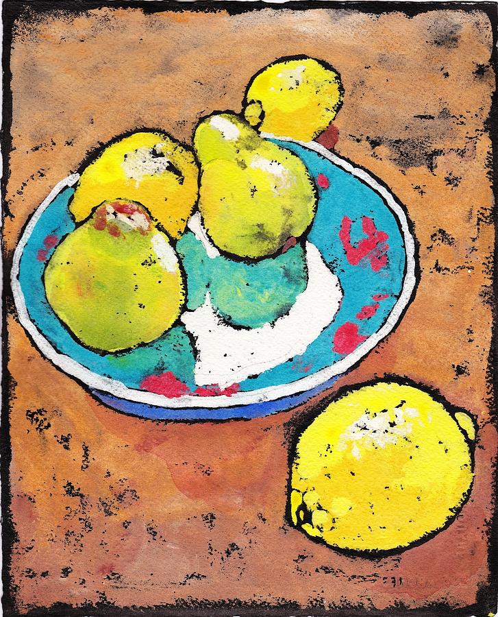 Lemons and Pears Painting by Ruth Kamenev