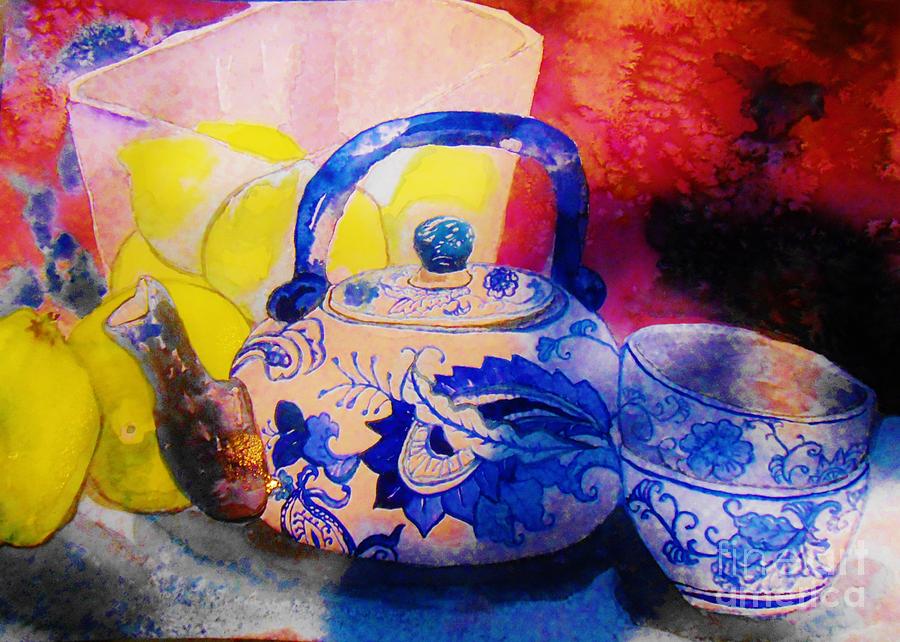Tea Painting - Lemons and Tea by Emily Michaud