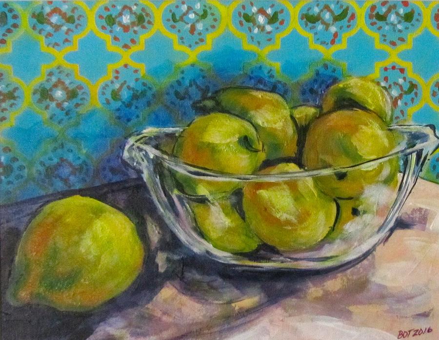 Lemons Painting by Barbara OToole