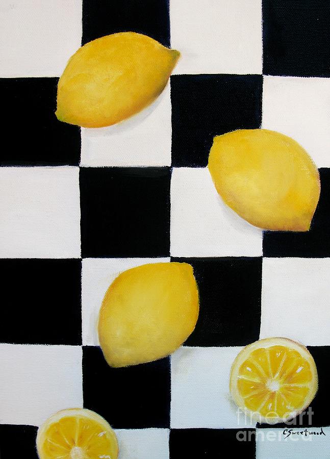 Lemons Painting by Carol Sweetwood