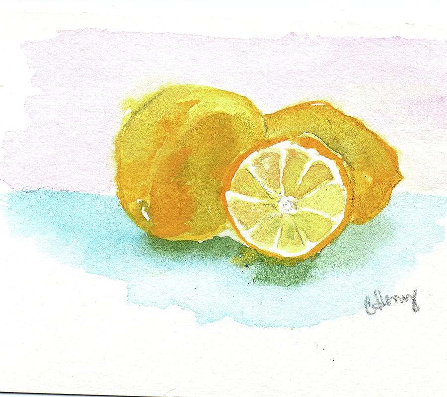 Lemons Painting by Caroline Henry