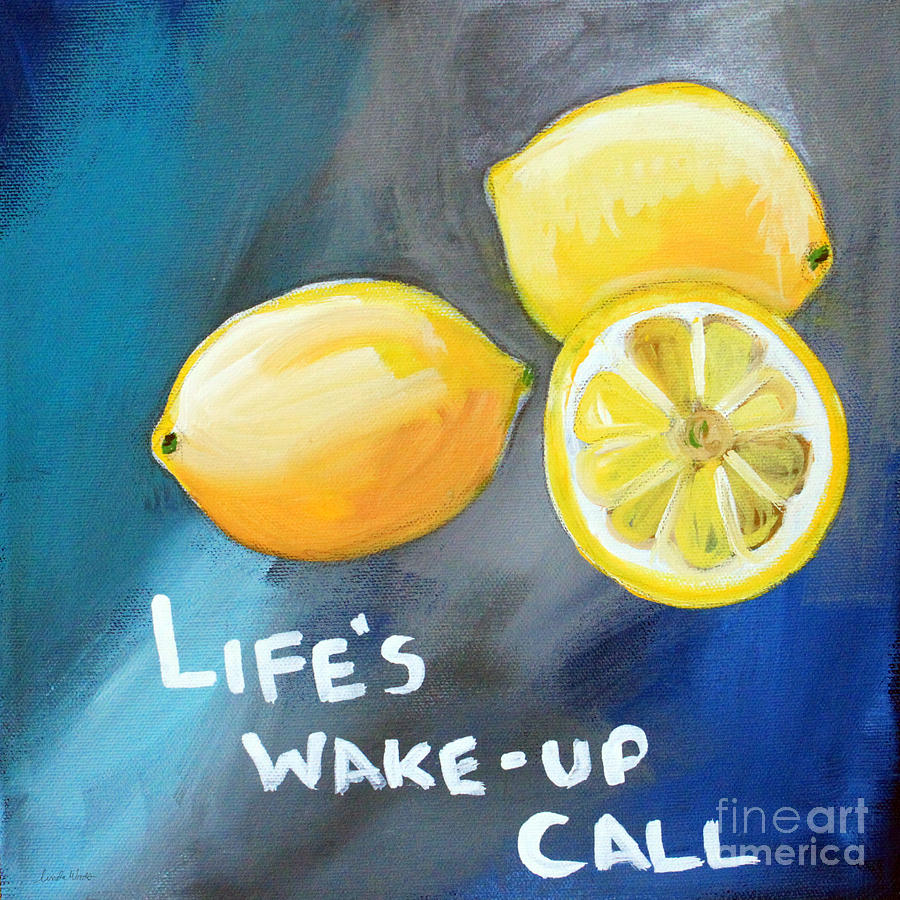Lemons Painting by Linda Woods