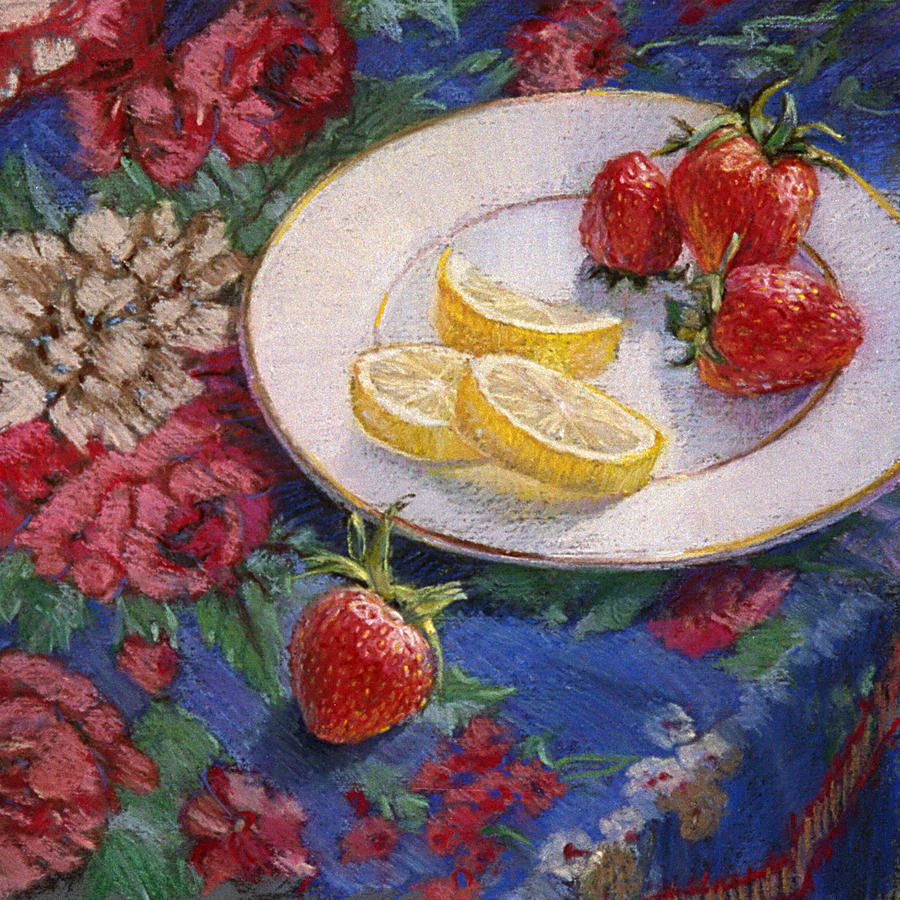 Still Life Painting - Lemons n Berries by L Diane Johnson