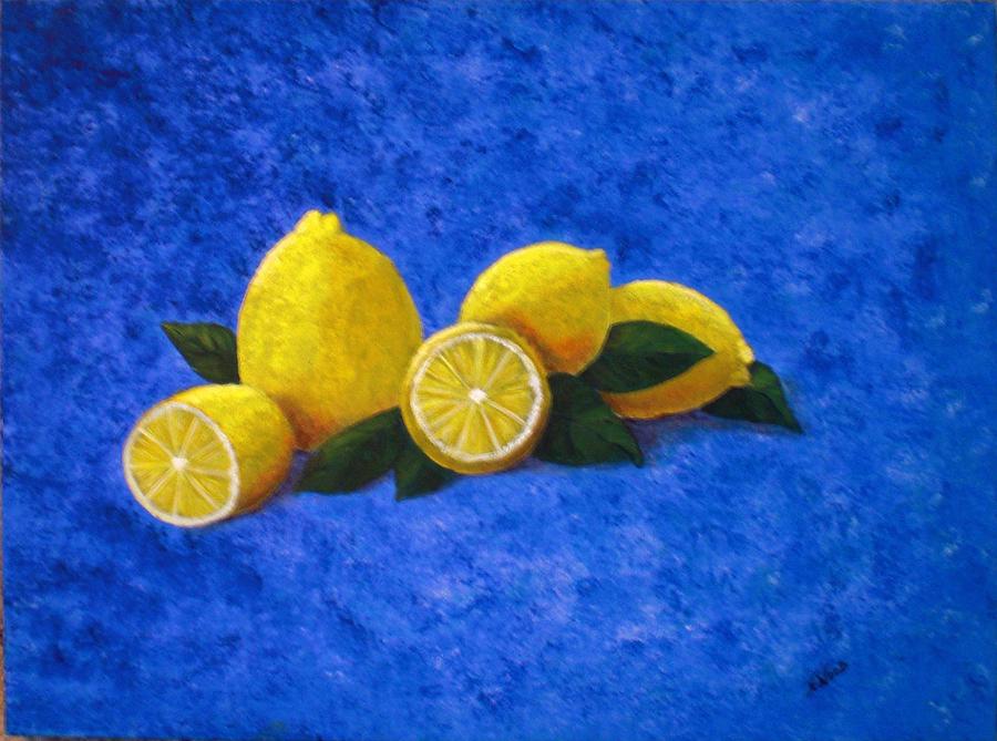 Lemons Painting by Nancy Sisco