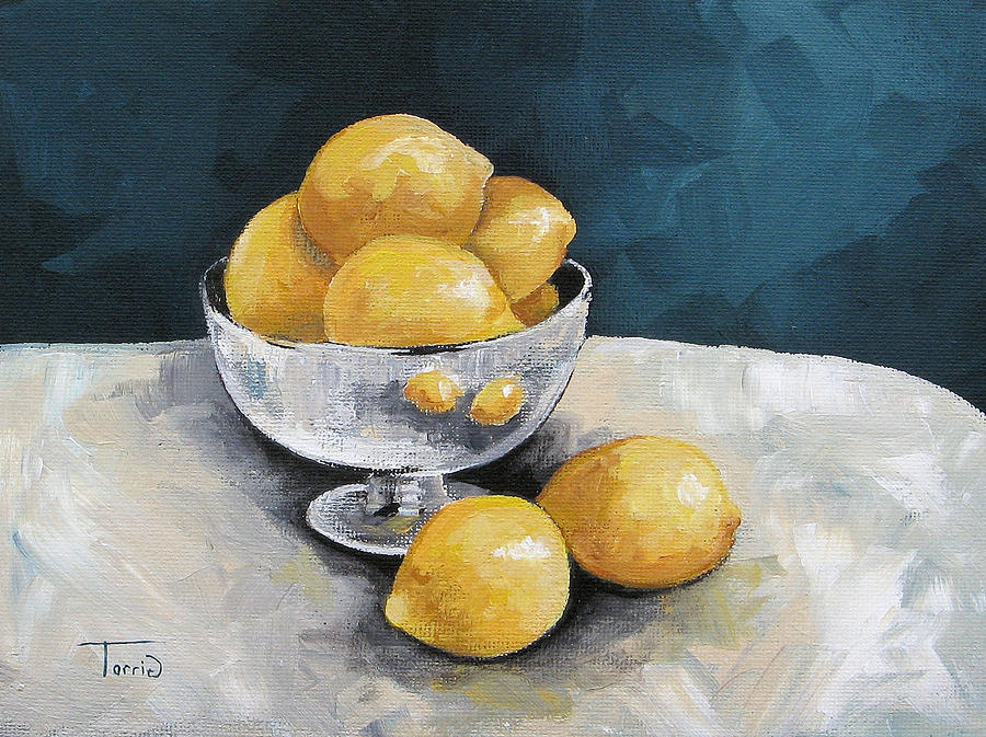 Lemons with Silver  Painting by Torrie Smiley