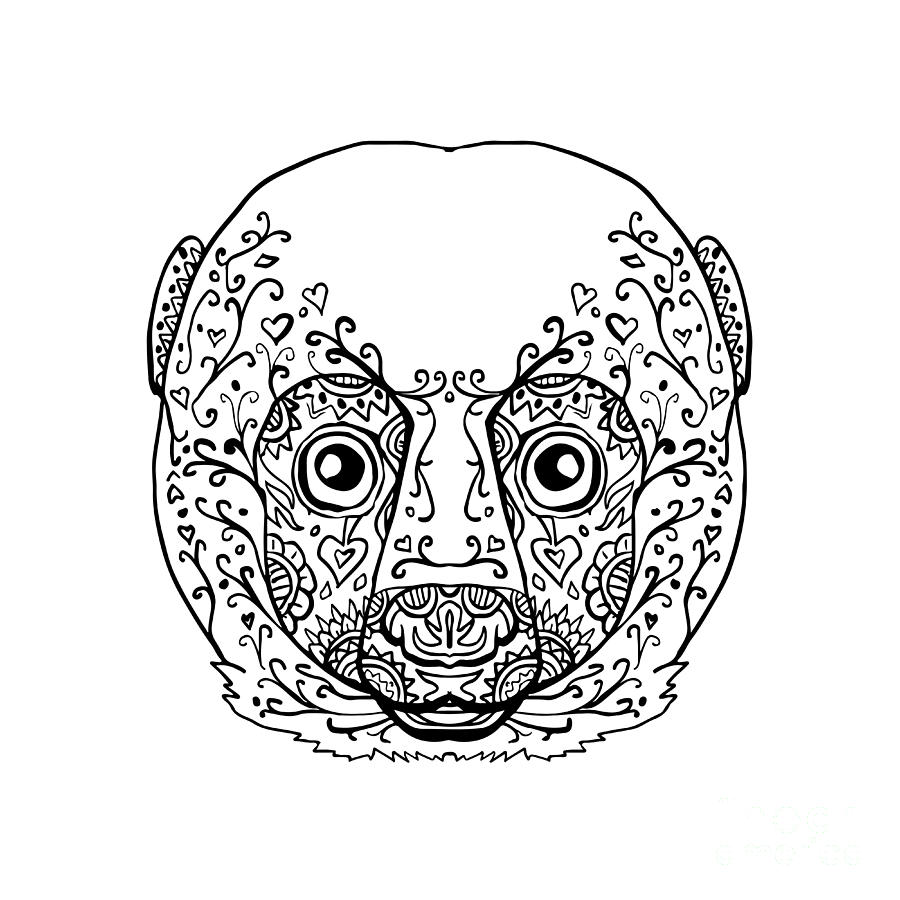 Monkey Digital Art - Lemur Head Mandala by Aloysius Patrimonio