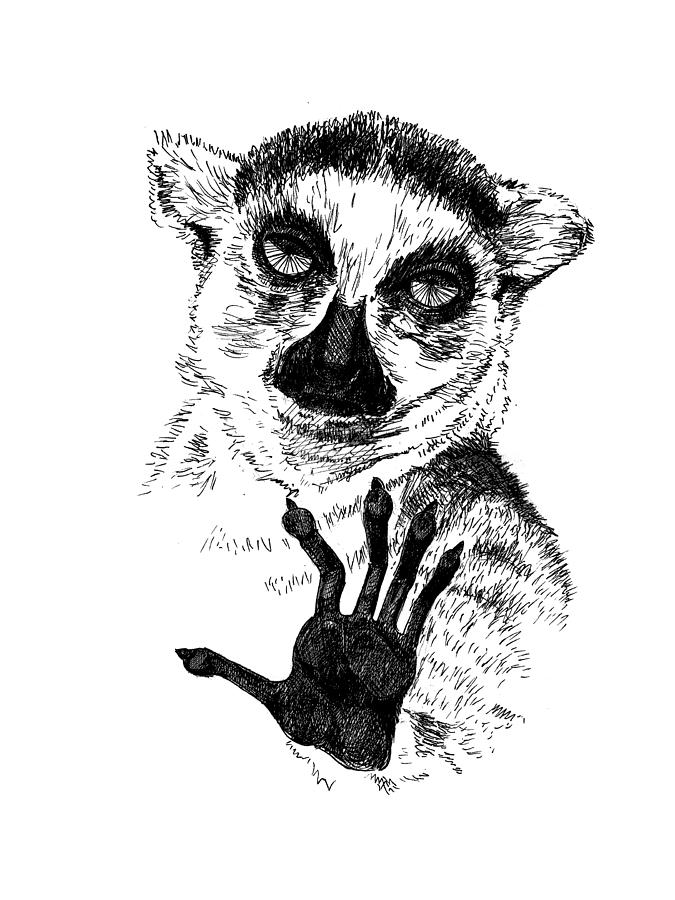 Lemur Painting by Masha Batkova
