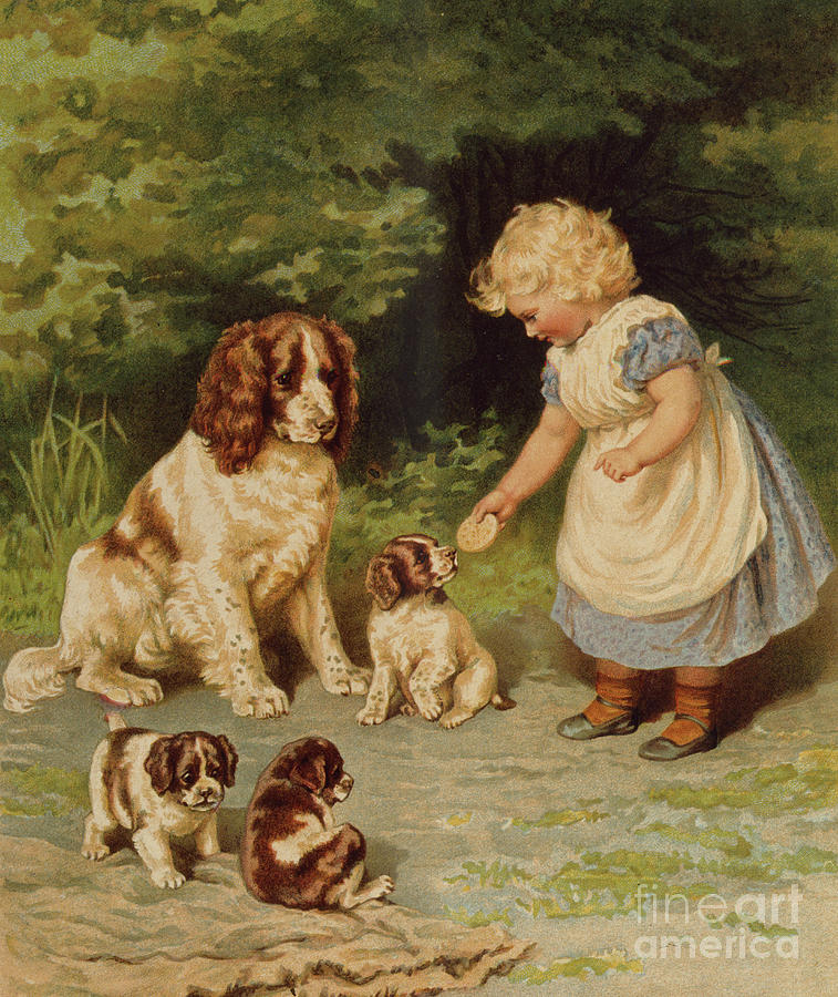 Lenas Pets Painting by English School