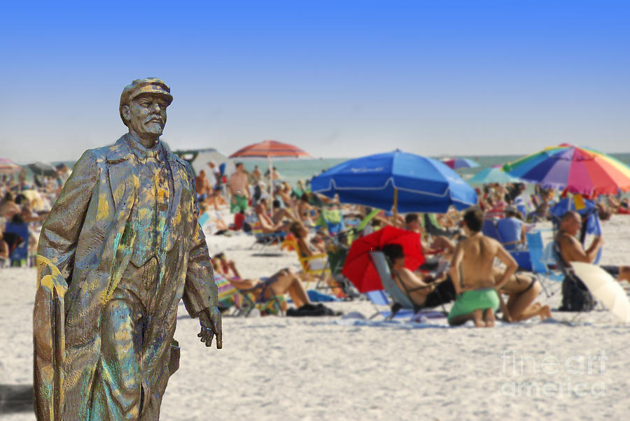 Lenin goes to the Beach  Photograph by Larry Mulvehill