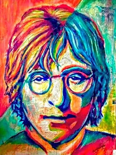 Portrait Mixed Media - Lennon by Amy Lindemann Portrait Mixed Media - Lennon by Amy Lindemann