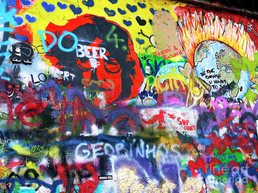 John Lennon Photograph - Lennon Graffiti Wall Prague by John Rizzuto