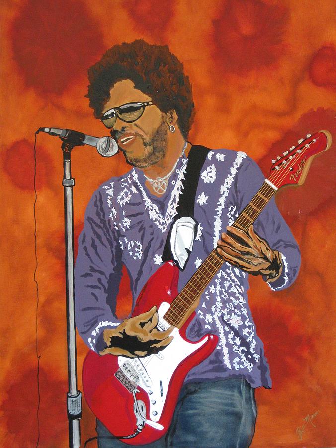 Lenny Kravitz-The Rebirth of Rock Painting by Bill Manson