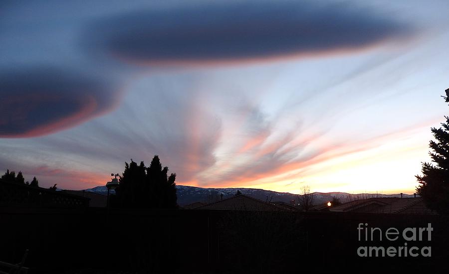 Lenticular Clouds and Sunset Photograph by Phyllis Kaltenbach