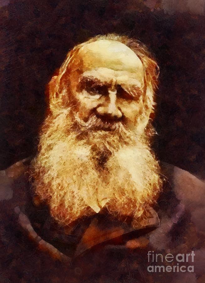 Vintage Painting - Leo Tolstoy, Literary Legend by Esoterica Art Agency