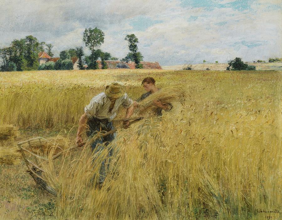 Leon-Augustin Lhermitte 1844 - 1925 HARVEST NEAR UK CHAILLY Painting by ...